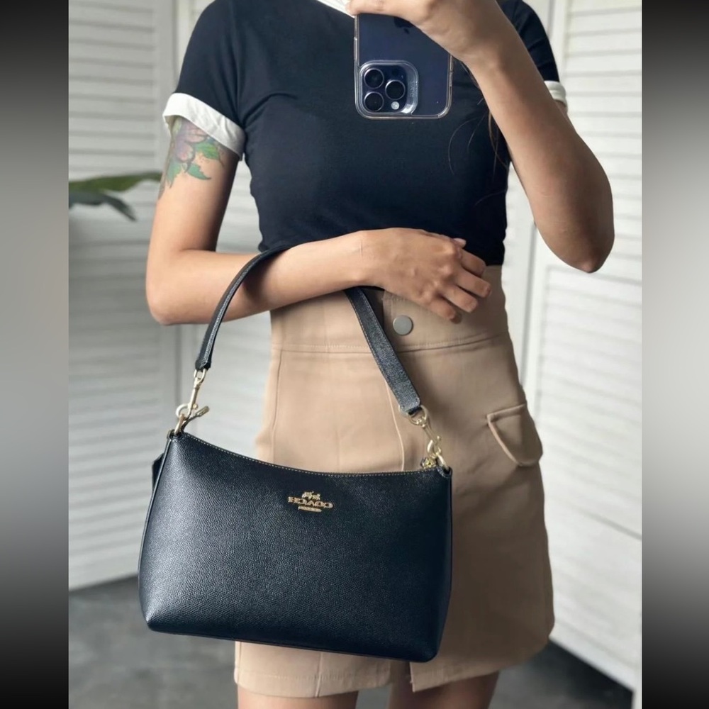 NWT!COACH Clara Shoulder Bag (COACH CE584) Gold/Black - Picture 5 of 7